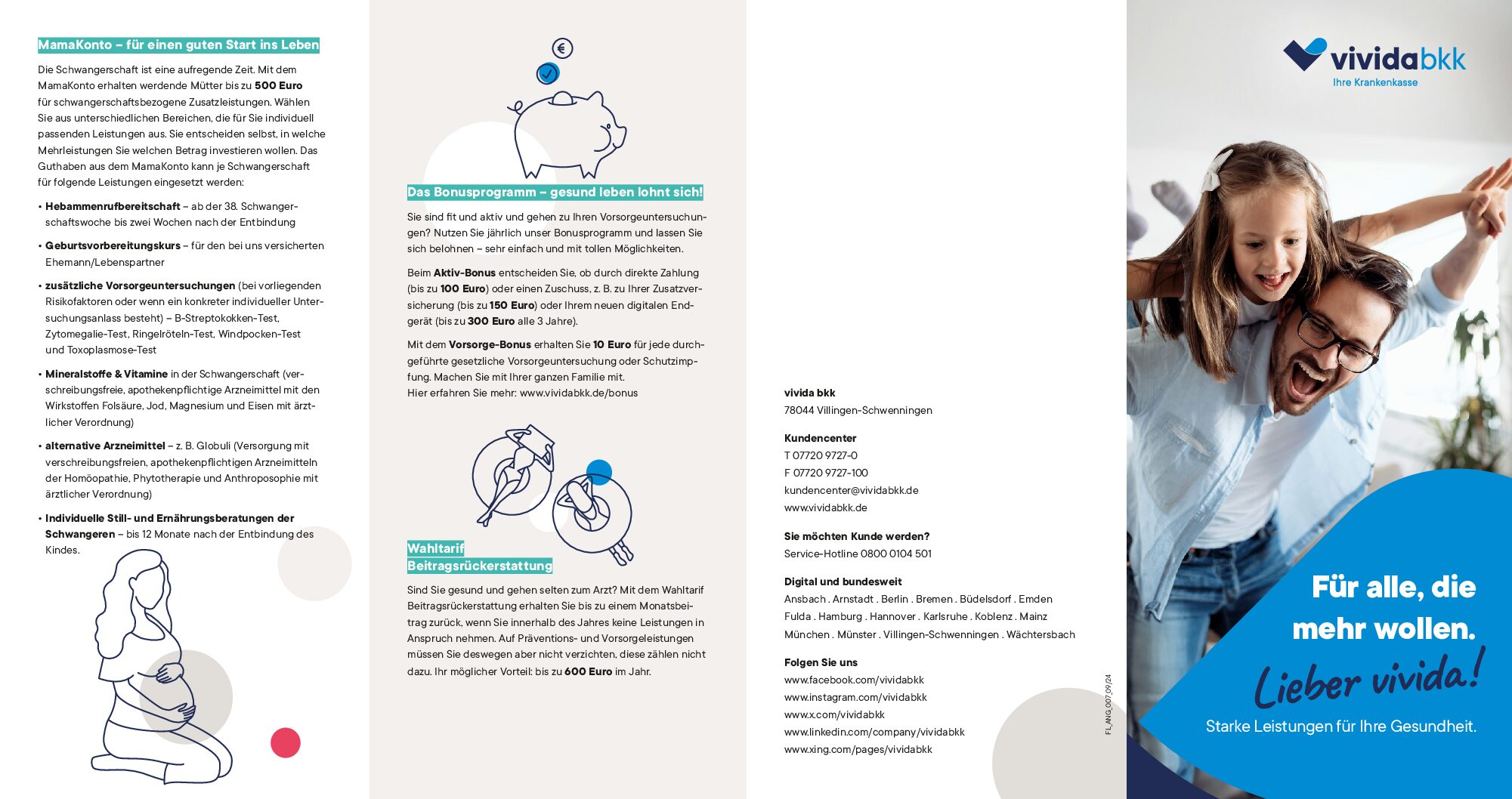 Leistungsflyer DIN Lang - "Für alle, die mehr wollen. Lieber vivida!
