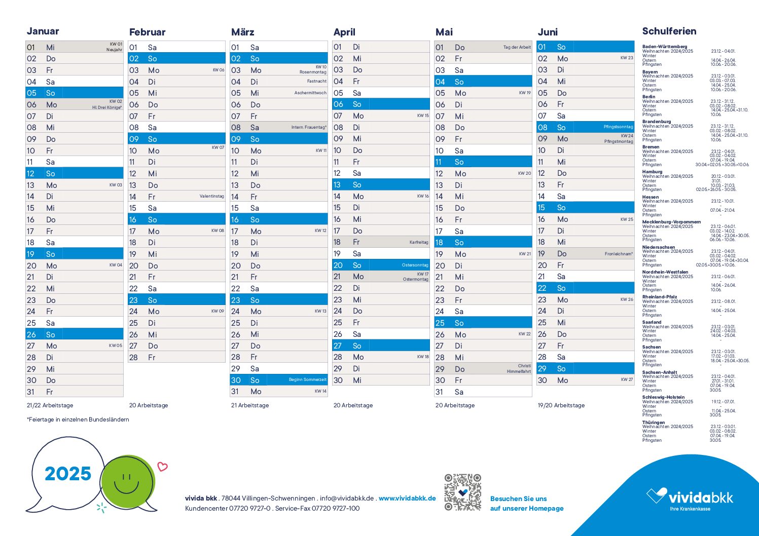A4-Kalender 2025